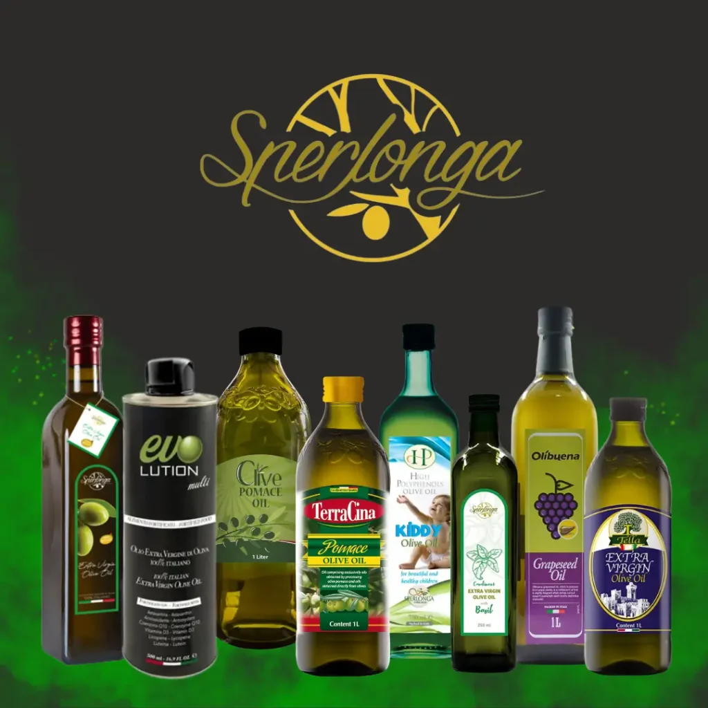 premium extra virgin Variety of olive oil packaging at Sperlonga S.p.A.